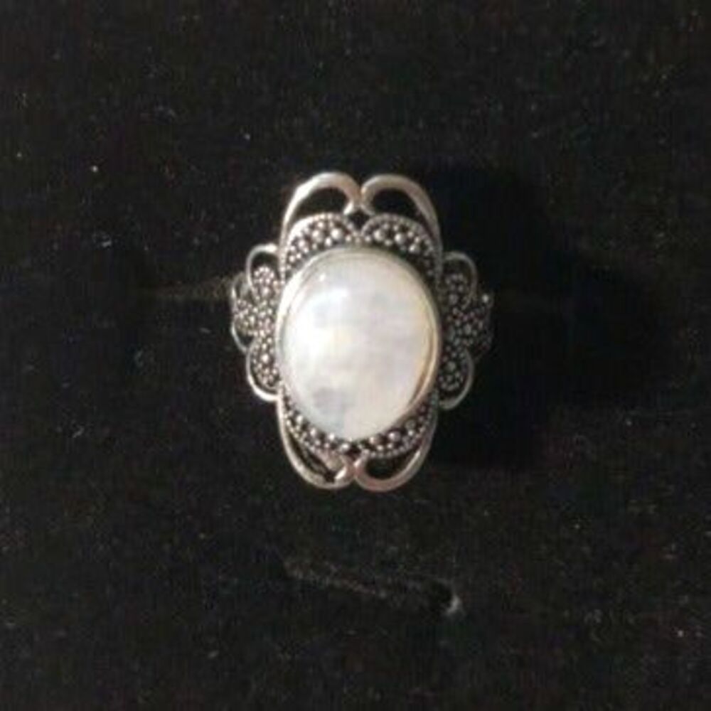 Witchy Silver Moonstone Crystal Ring